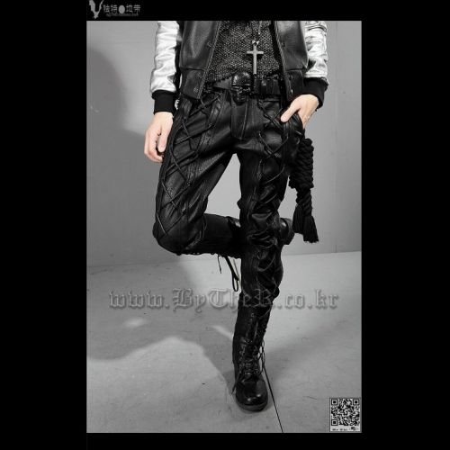 Pantalon cuir homme serré pour jeunesse - Ref 1491286