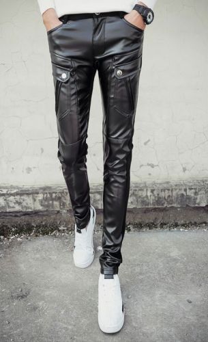 Pantalon cuir homme serré pour jeunesse - Ref 1491357