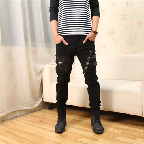 Pantalon cuir homme serré pour adolescent automne - Ref 1491399