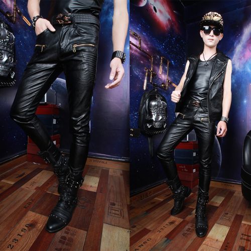 Pantalon cuir homme serré pour adolescent automne - Ref 1491426