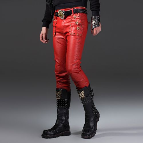 Pantalon cuir homme serré pour jeunesse ABCAAA automne - Ref 1491429