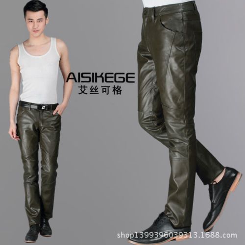 Pantalon cuir homme peau de porc pour hiver - Ref 1491486