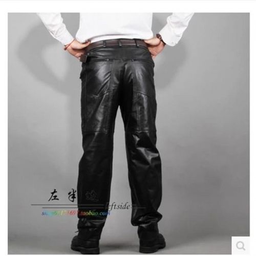 Pantalon cuir homme droit peau de chèvre pour hiver - Ref 1491497