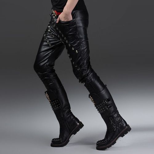 Pantalon cuir homme serré pour jeunesse ABCAAA automne - Ref 1491522