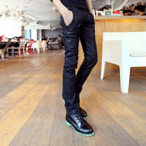 Pantalon cuir homme pantalons fuselés pour jeunesse printemps - Ref 1491545