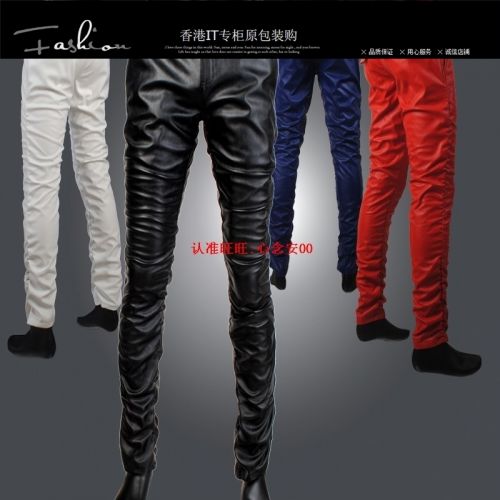 Pantalon cuir homme serré pour jeunesse automne - Ref 1491556