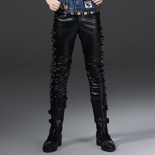 Pantalon cuir homme serré pour jeunesse ABCAAA automne - Ref 1491576