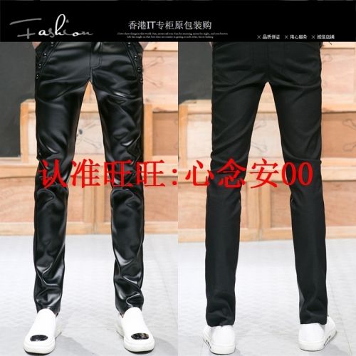 Pantalon cuir homme serré pour jeunesse printemps - Ref 1491601