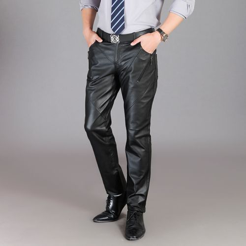 Pantalon cuir homme droit peau de porc pour hiver - Ref 1491630
