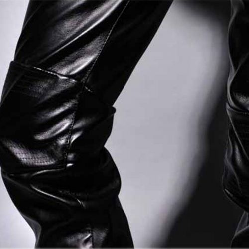 Pantalon cuir homme serré pour jeunesse automne - Ref 1491682