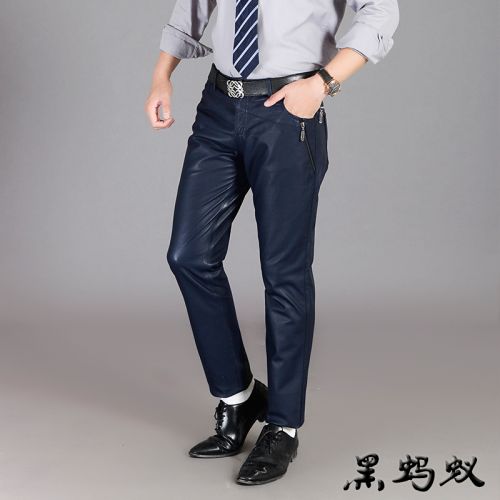 Pantalon cuir homme droit peau de porc pour hiver - Ref 1491753