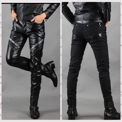 Pantalon cuir homme serré pour adolescent hiver - Ref 1491876