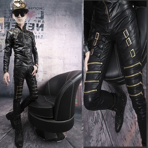 Pantalon cuir homme serré pour adolescent hiver - Ref 1491893