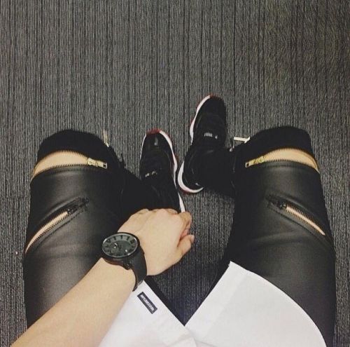 Pantalon cuir homme serré pour adolescent automne - Ref 1491898