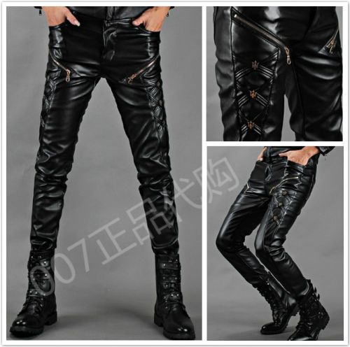 Pantalon cuir homme serré pour jeunesse hiver - Ref 1491908