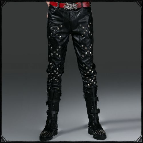 Pantalon cuir homme serré pour jeunesse automne - Ref 1491995