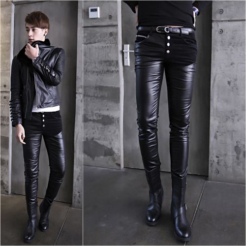 Pantalon cuir homme serré pour jeunesse hiver - Ref 1492012