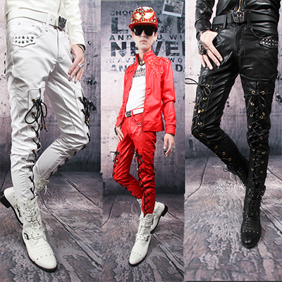 Pantalon cuir homme serré pour adolescent hiver - Ref 1492052