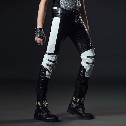 Pantalon cuir homme serré pour jeunesse automne - Ref 1492200