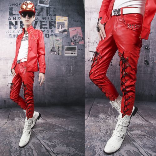 Pantalon cuir homme serré pour adolescent hiver - Ref 1492324