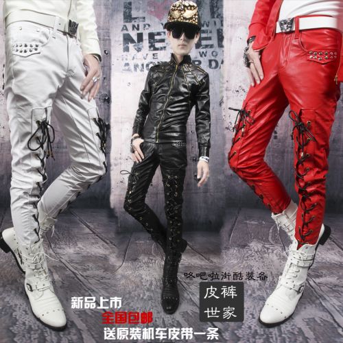 Pantalon cuir homme serré pour adolescent hiver - Ref 1492327