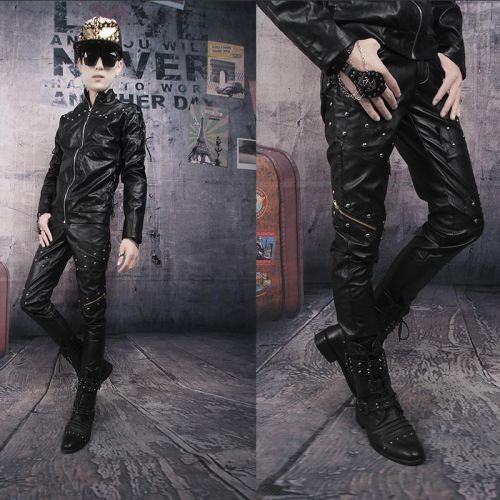 Pantalon cuir homme serré pour adolescent hiver - Ref 1492351