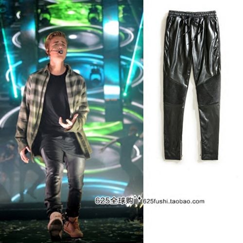 Pantalon cuir homme serré pour jeunesse printemps - Ref 1492375