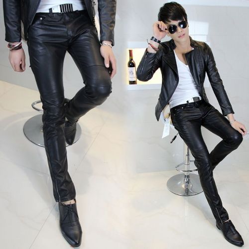 Pantalon cuir homme serré pour jeunesse hiver - Ref 1492378