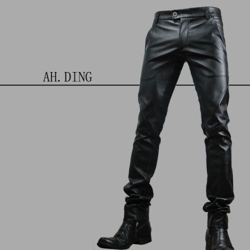 Pantalon cuir homme serré pour jeunesse AH.DING automne - Ref 1492556