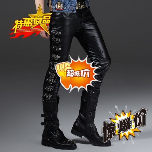 Pantalon cuir homme serré pour jeunesse ABCAAA automne - Ref 1492594