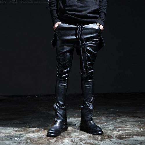 Pantalon cuir homme pantalons fuselés pour jeunesse printemps - Ref 1492682