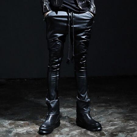 Pantalon cuir homme pantalons fuselés pour jeunesse printemps - Ref 1492684