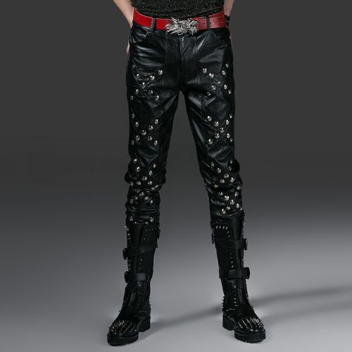 Pantalon cuir homme serré pour jeunesse ABCAAA automne - Ref 1492690