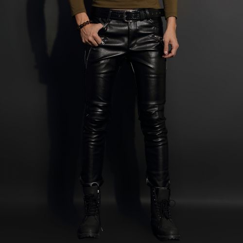 Pantalon cuir homme serré pour jeunesse 3I automne - Ref 1492746