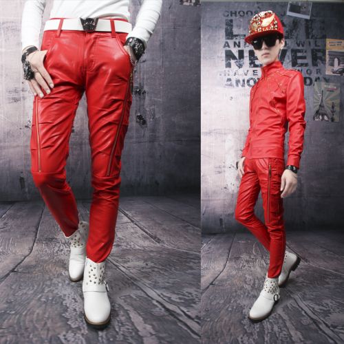 Pantalon cuir homme serré pour adolescent automne - Ref 1492823