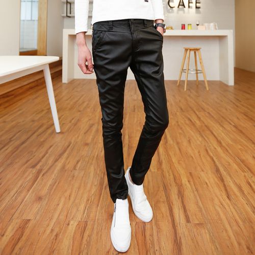 Pantalon cuir homme serré pour jeunesse UYUK PU automne - Ref 1492877
