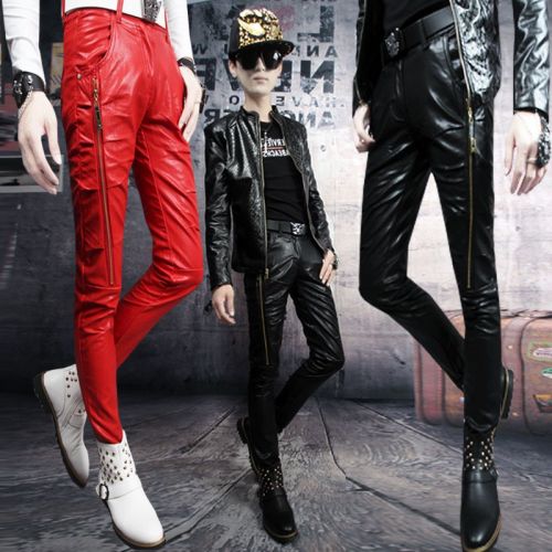 Pantalon cuir homme serré pour adolescent printemps - Ref 1492924
