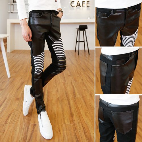 Pantalon cuir homme serré pour jeunesse été - Ref 1492935
