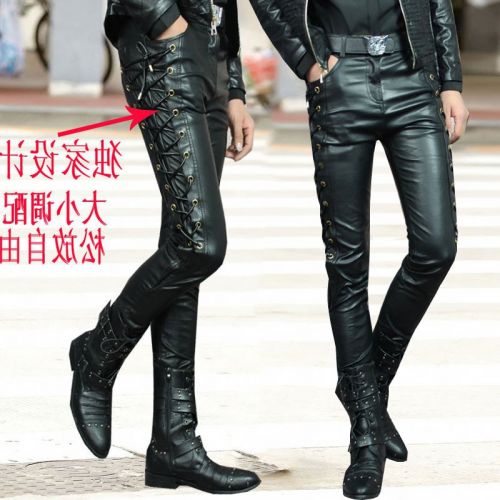 Pantalon cuir homme serré pour adolescent automne - Ref 1492991