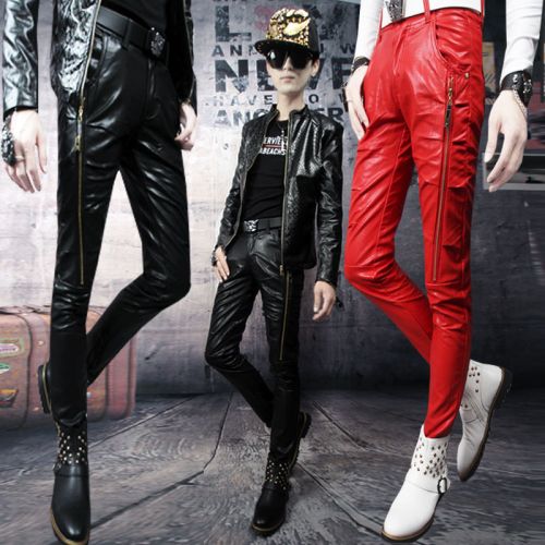 Pantalon cuir homme serré pour adolescent printemps - Ref 1492996