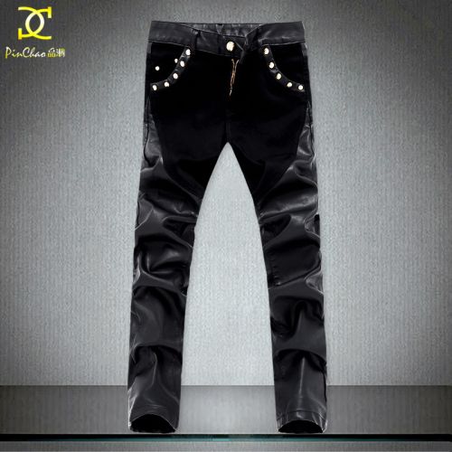 Pantalon cuir homme serré pour jeunesse hiver - Ref 1493050