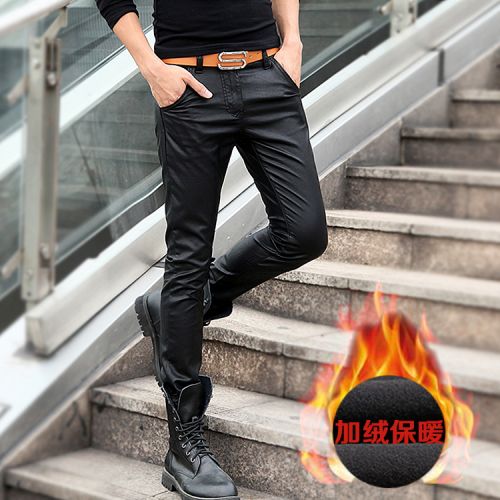 Pantalon cuir homme serré pour jeunesse GUGOO hiver - Ref 1493096