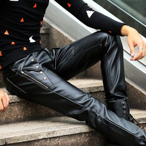 Pantalon cuir homme serré pour adolescent EFIRSTS hiver - Ref 1493104