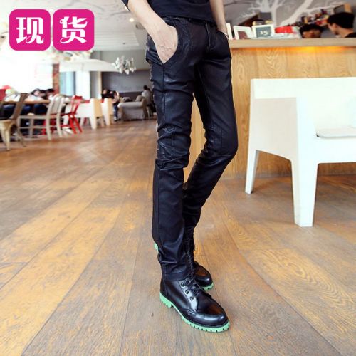 Pantalon cuir homme pantalons fuselés pour jeunesse printemps - Ref 1493121