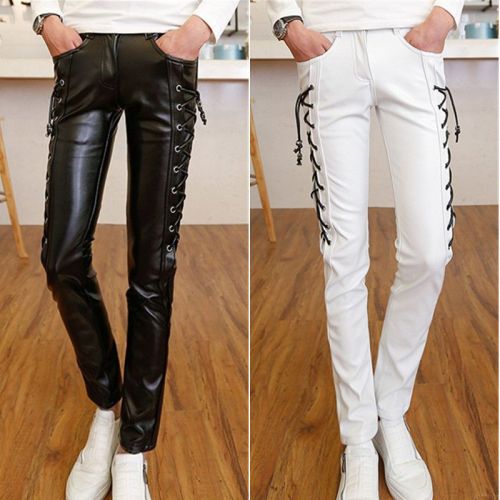 Pantalon cuir homme serré pour jeunesse automne - Ref 1493128