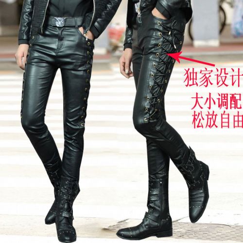 Pantalon cuir homme serré pour adolescent automne - Ref 1493130