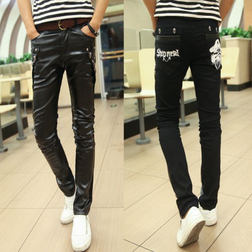 Pantalon cuir homme serré pour adolescent hiver - Ref 1493171