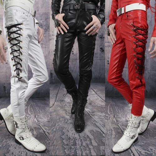 Pantalon cuir homme serré pour adolescent automne - Ref 1493203