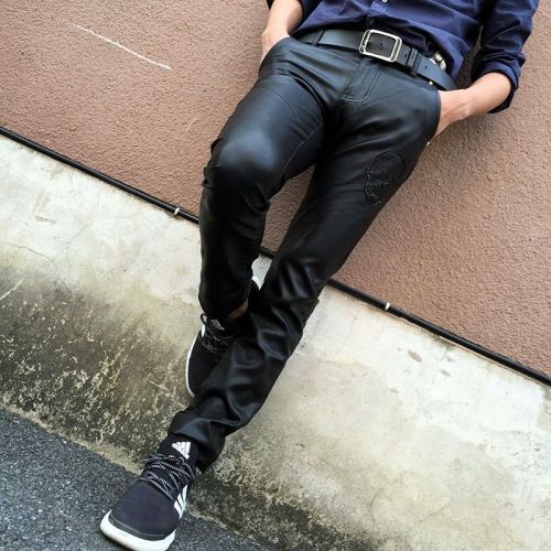 Pantalon cuir homme serré pour jeunesse hiver - Ref 1493262