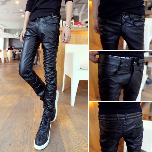 Pantalon cuir homme pantalons fuselés pour jeunesse printemps - Ref 1493290